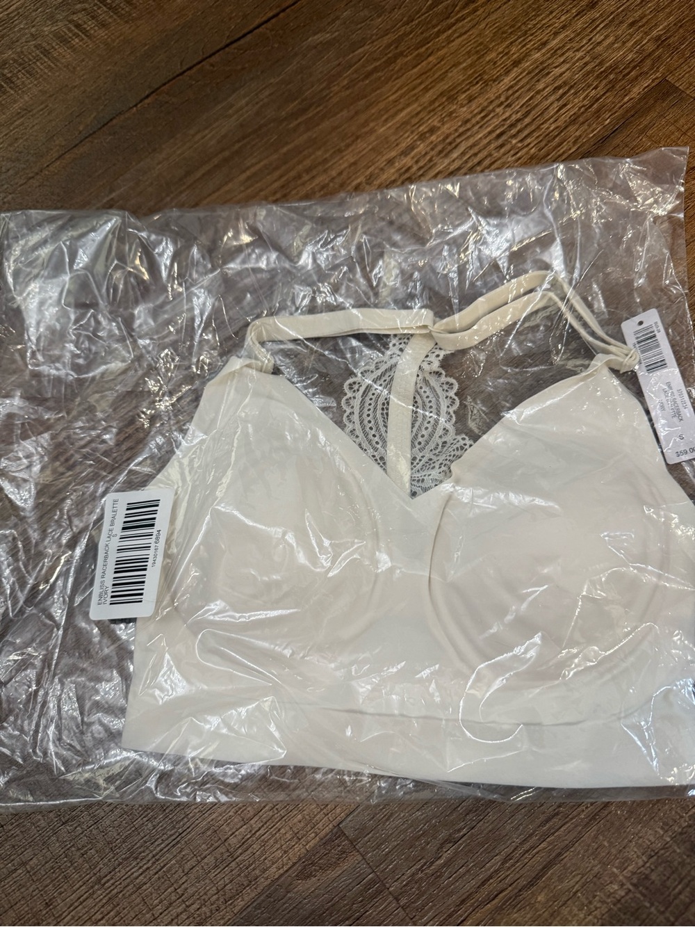 Soma Enbliss Racerback Lace Bralette with Scalloped Back Detail- Ivory